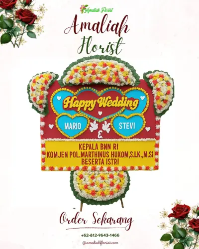 Karangan Papan Bunga Pernikahan di Teluk Tering